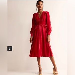 Boden Elise Velvet Midi Dress